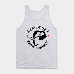 Remember Every Kindness Elephant with Hearts Tank Top